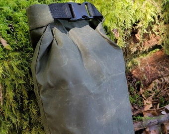 Roll Top Lightweight Waxed Canvas  Bag for Food, Bushcraft, Camping and the Great Outdoors by PNWBUSHCRAFT