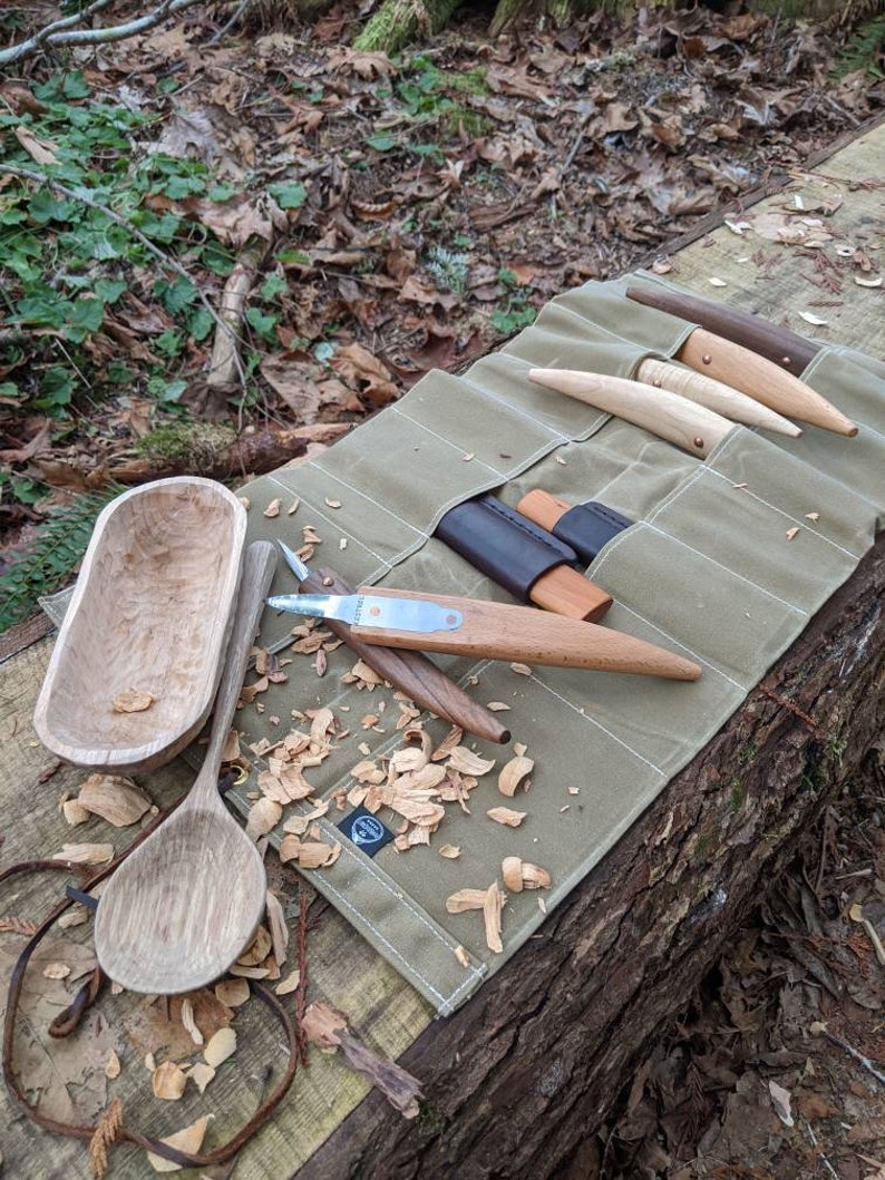 Kestrel Field Tan Waxed Canvas Tool Roll Up Pouch, Case for your Gear, Supplies or Tools by PNWBUSHCRAFT image 2