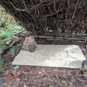 Rugged PNWBUSHCRAFT Waxed Canvas XL Groundcloth Six and Half Feet Long image 2