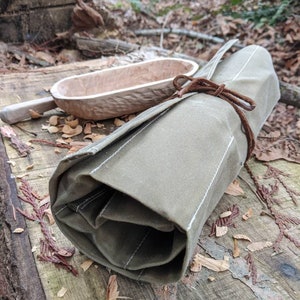 Kestrel Field Tan Waxed Canvas Tool Roll Up Pouch, Case for your Gear, Supplies or Tools by PNWBUSHCRAFT image 6