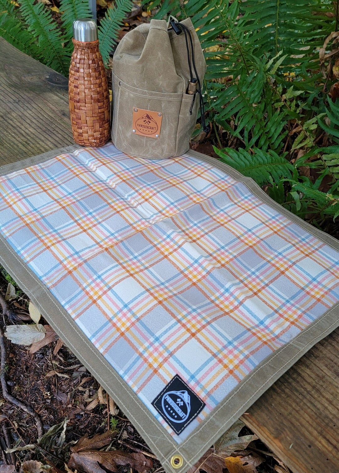 Flannel Lined Waxed Canvas Ground Cloth Junior for Bushcraft, Camping