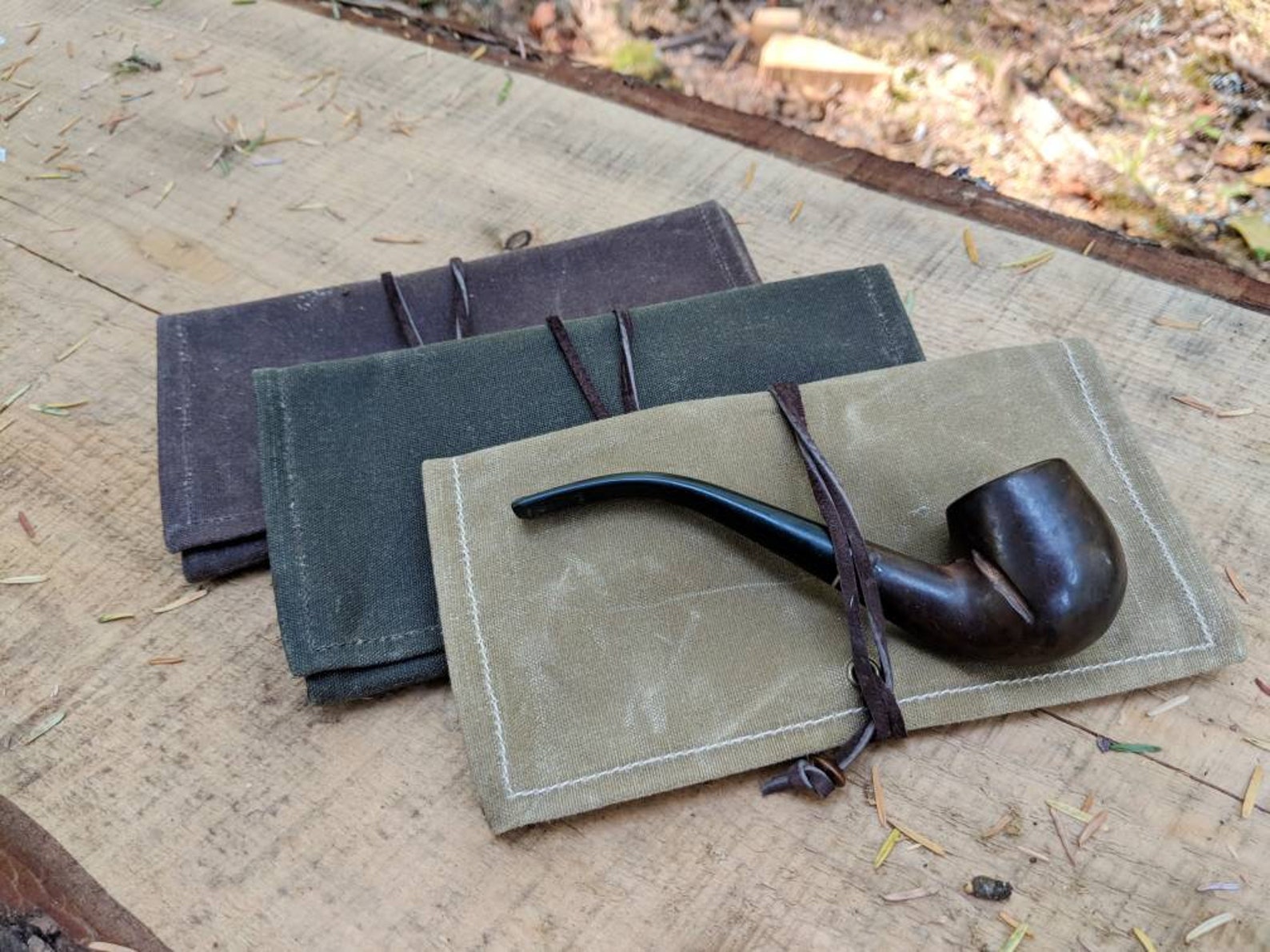Waxed Canvas Roll up Pouch for Your Pipe Tobacco Pocket Etsy Canada