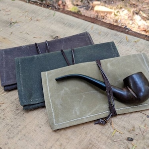 Waxed Canvas Roll Up Pouch for your Pipe, Tobacco, Pocket Stove, Repair Kit, Your Adventures, Outdoors and Everyday Living