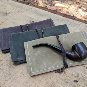 Pochette enroulable en toile cirée pour votre pipe, tabac, réchaud de poche, kit de réparation, vos aventures, l'extérieur et la vie quotidienne