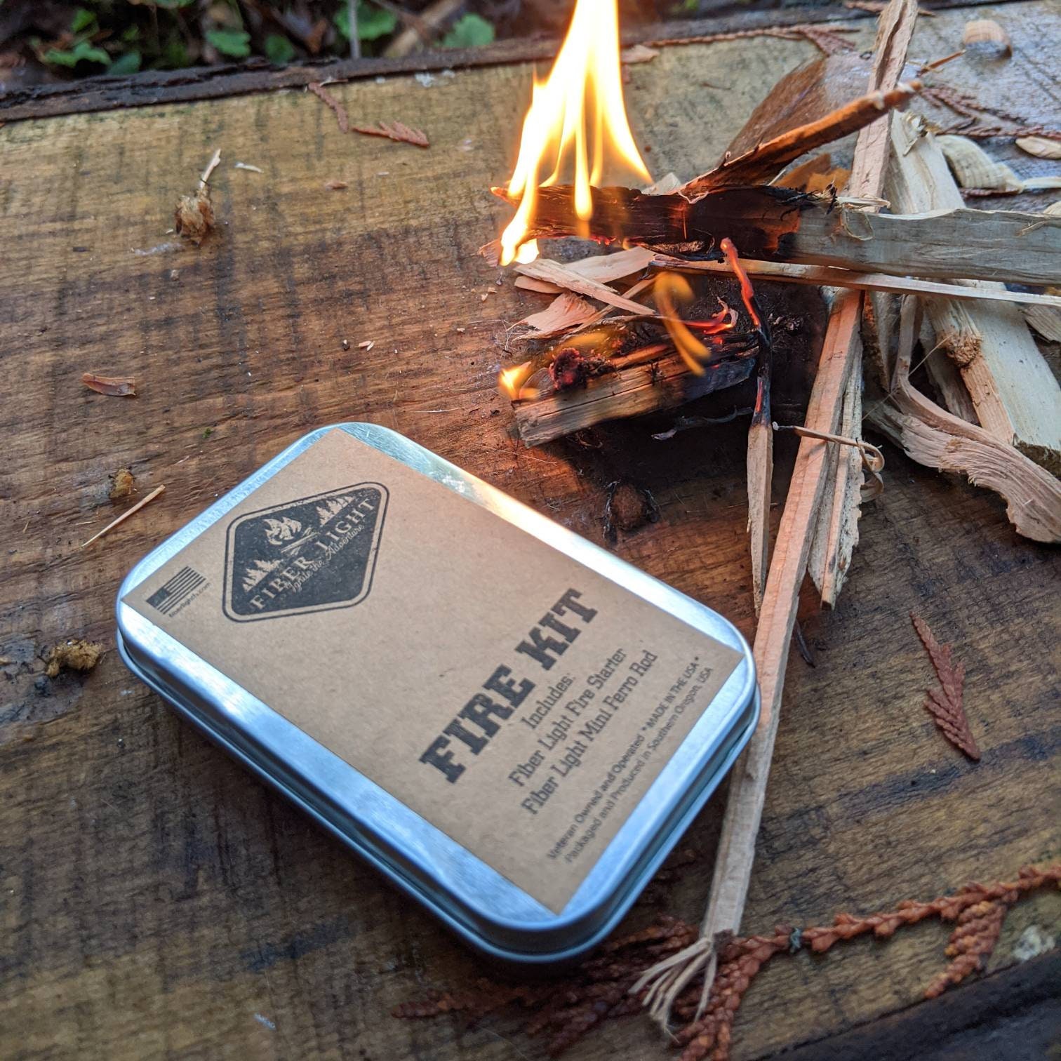 EDC FIRE KIT Steel Match Lighter Lighting Survival Hiking Bushcraft BBQ UK-Made