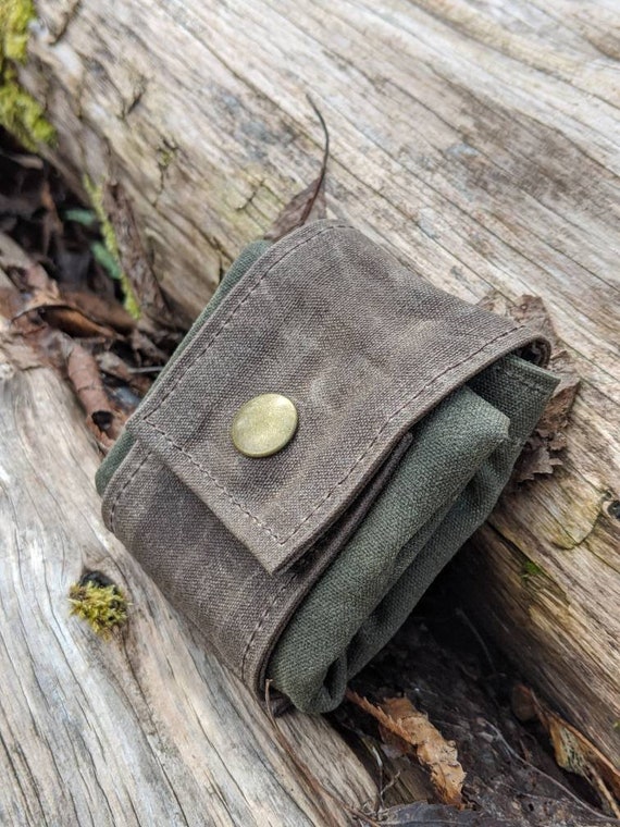 Rugged Brown and Green Waxed Canvas Foraging Pouch Bag Perfect for When You Need an Extra Pocket Etsy UK