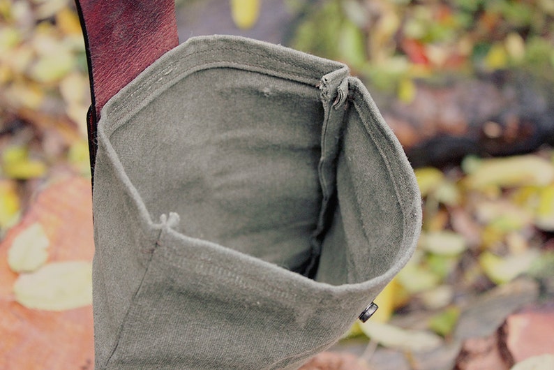 Leather and Waxed Canvas Bushcraft Forager Pouch Bag Beautiful Etsy