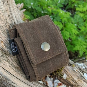 Rugged Brown Waxed Canvas Foraging Pouch, Bag, Perfect for when you need an Extra Pocket  Hip Bag