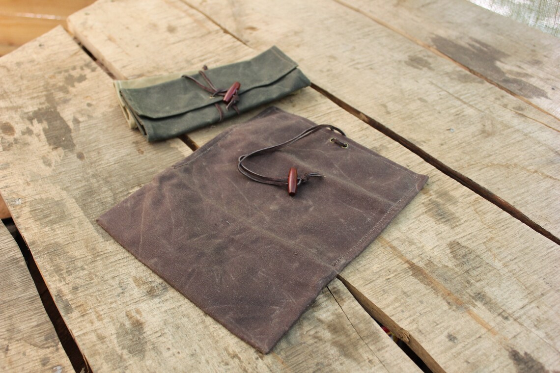 Extra Long Waxed Canvas Roll up Pouch for Your Pocket Etsy