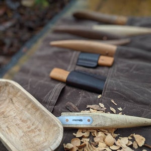 Brown Kestrel Waxed Canvas Tool Roll Up Pouch, Case for your Gear, Supplies or Tools by PNWBUSHCRAFT image 5