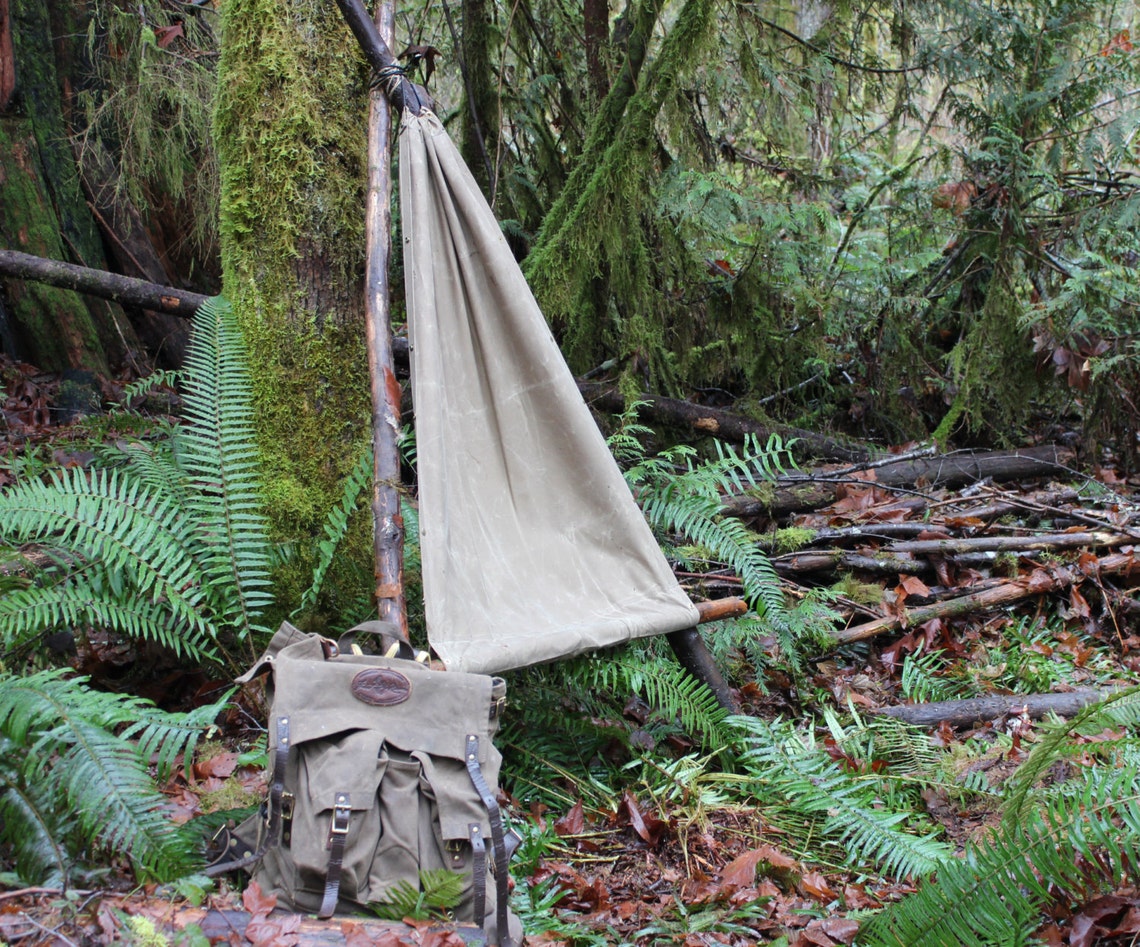 Rugged PNW Bushcraft Waxed Canvas Ground Cloth Multi Function Etsy