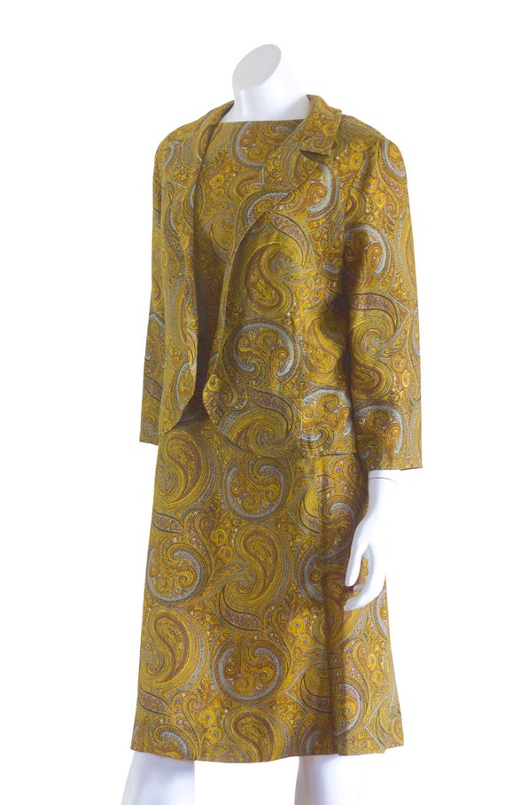 Vintage 1960s/70s Paisley Two-Piece Dress and Jac… - image 5