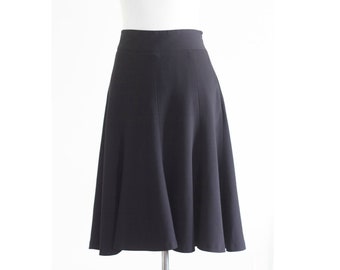 Vintage Black Fluted Skirt