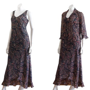 90s paisley dress and blouse set image 3
