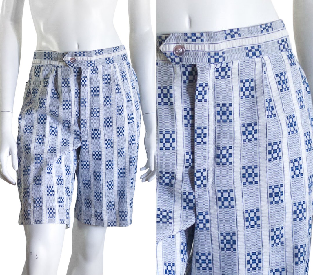 Blue and White Seersucker Shorts by Southern Proper