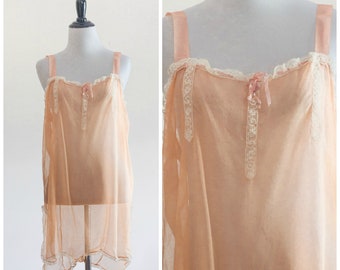 Vintage 1920s Peach Silk Teddy