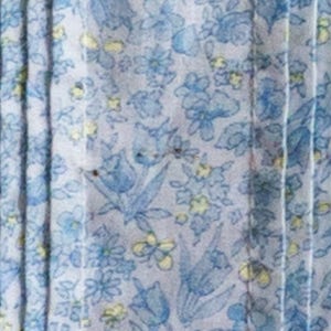 Vintage 1960s Blue Floral A-Line Skirt with Pin Tuck Detailing image 8