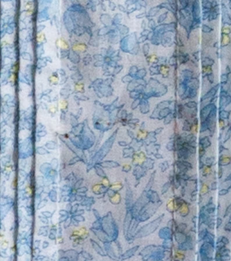 Vintage 1960s Blue Floral A-Line Skirt with Pin Tuck Detailing image 8