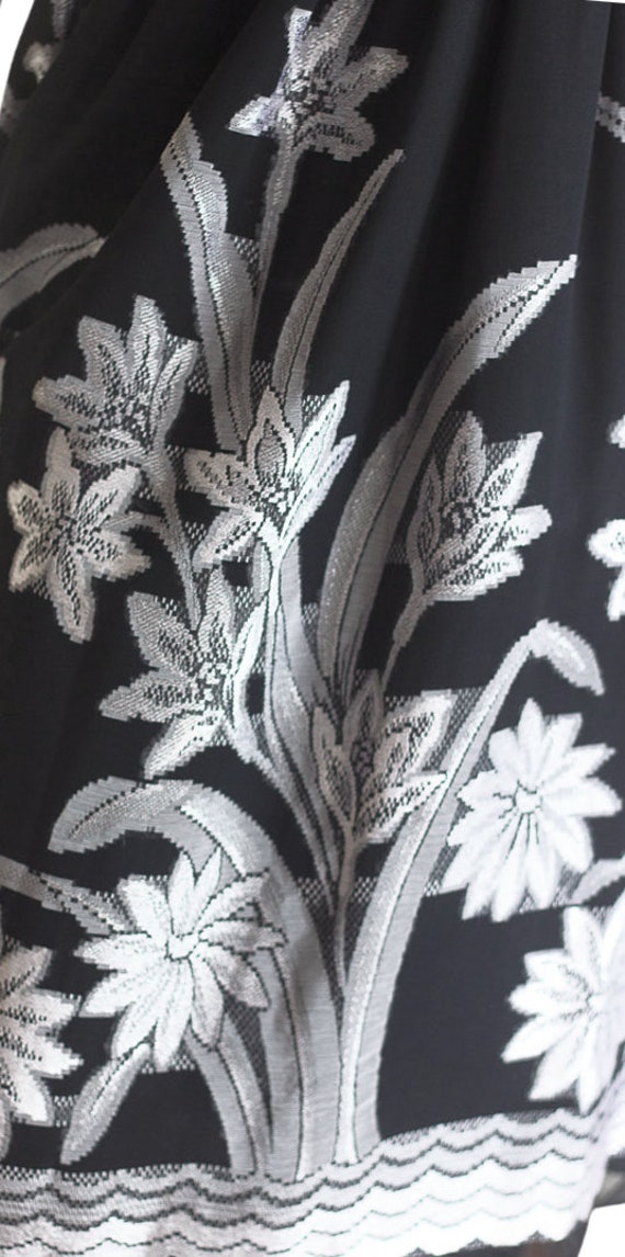 Vintage 1960s Black and Silver Chiffon Dress - image 7