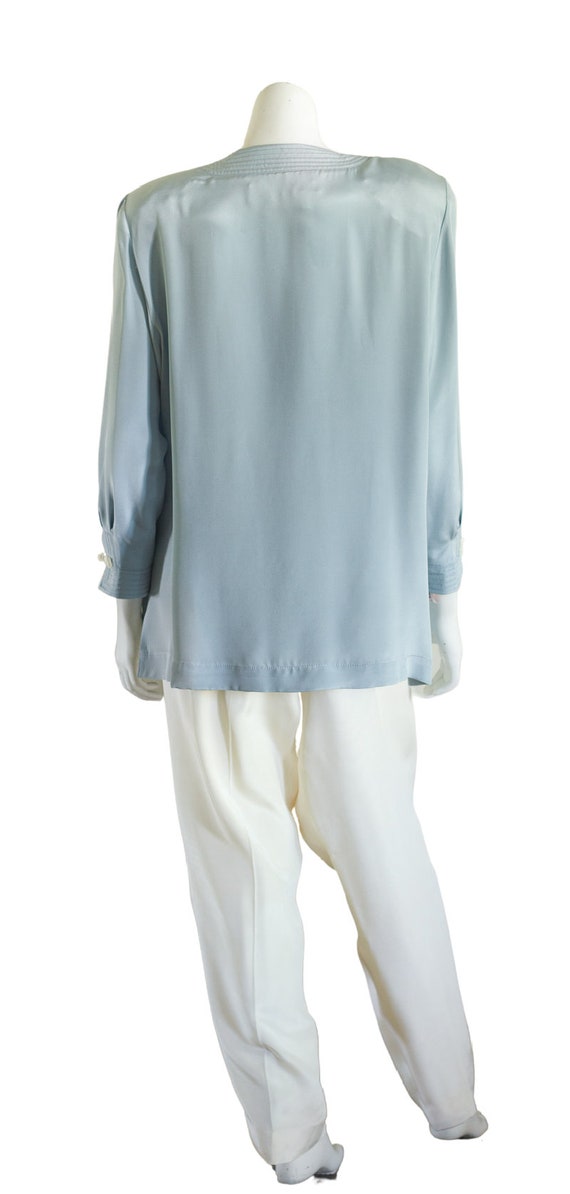 1990s blue and white pants set - image 4