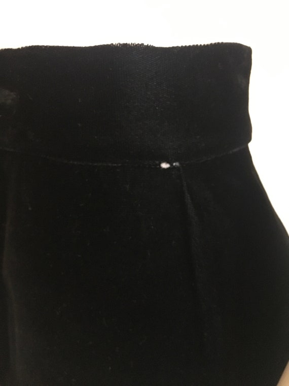 Vintage Black Velvet Skirt with Bow and Rhineston… - image 9