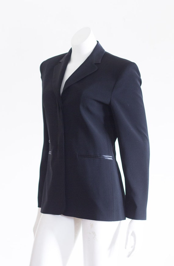 Alba Mode Green Jacket| Vintage Tuxedo inspired blazer with black lapels| Evening Shimmery Jacket