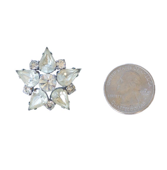 Vintage Rhinestone Flower Brooch - image 2