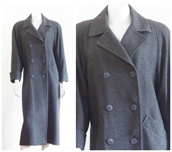 Women's gray camel hair double breasted overcoat f