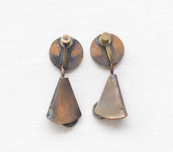 Copper dangle earrings - image 3