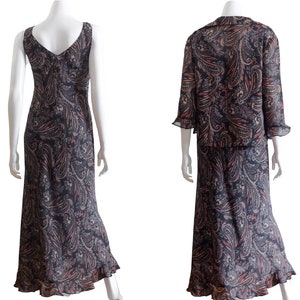 90s paisley dress and blouse set image 6