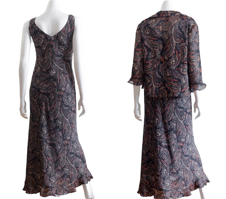 90s paisley dress and blouse set image 6