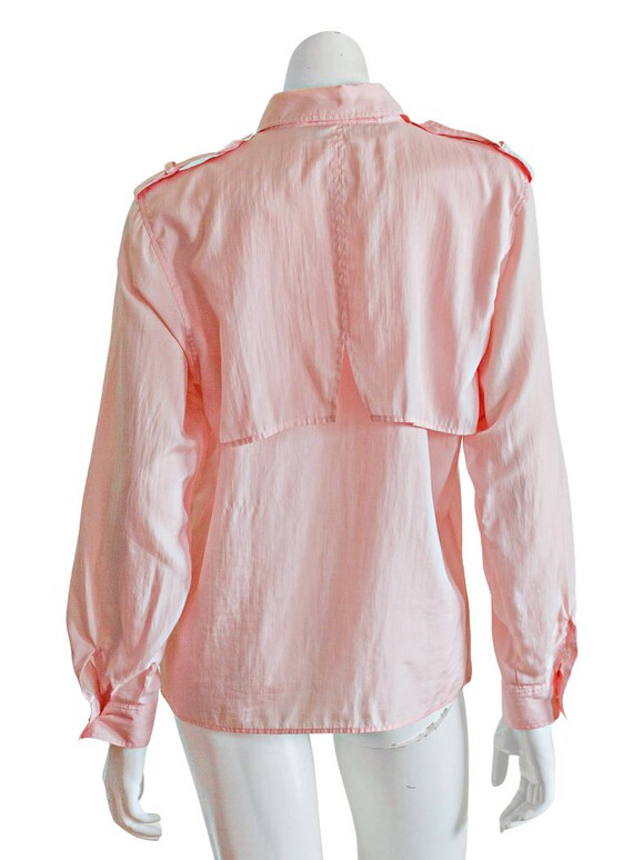 1990s pink silk blouse - image 2