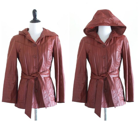 1970s hooded leather jacket