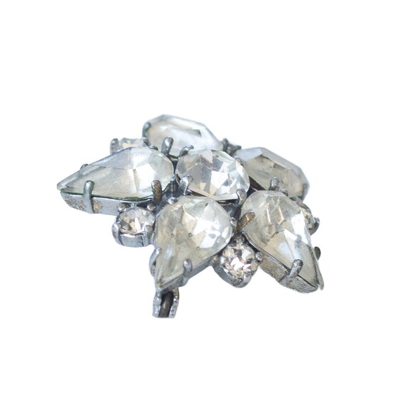 Vintage Rhinestone Flower Brooch - image 3