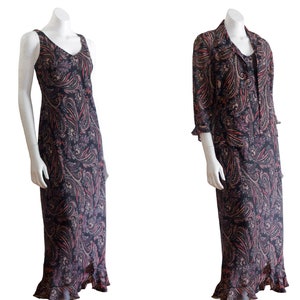 90s paisley dress and blouse set image 5