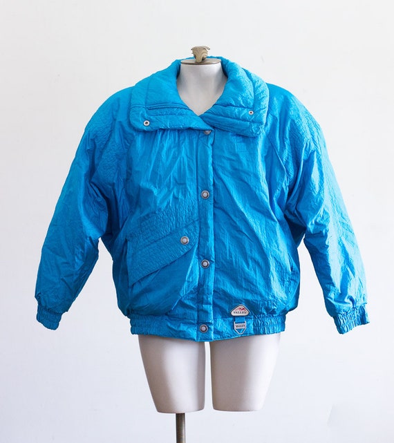 1980s/90s blue puffer ski jacket