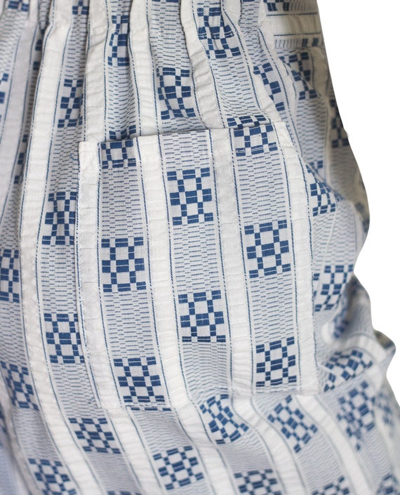Blue and white stripe seersucker shorts - image 7