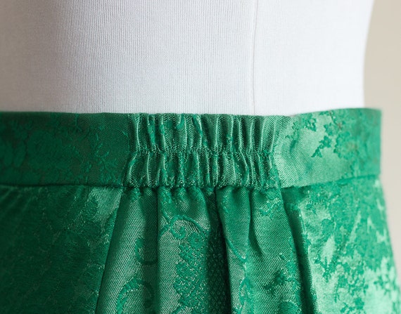 Vintage Green Brocade Sheath Skirt - image 5