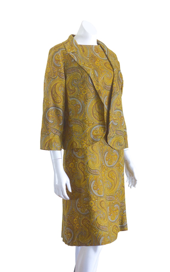 Vintage 1960s/70s Paisley Two-Piece Dress and Jac… - image 3
