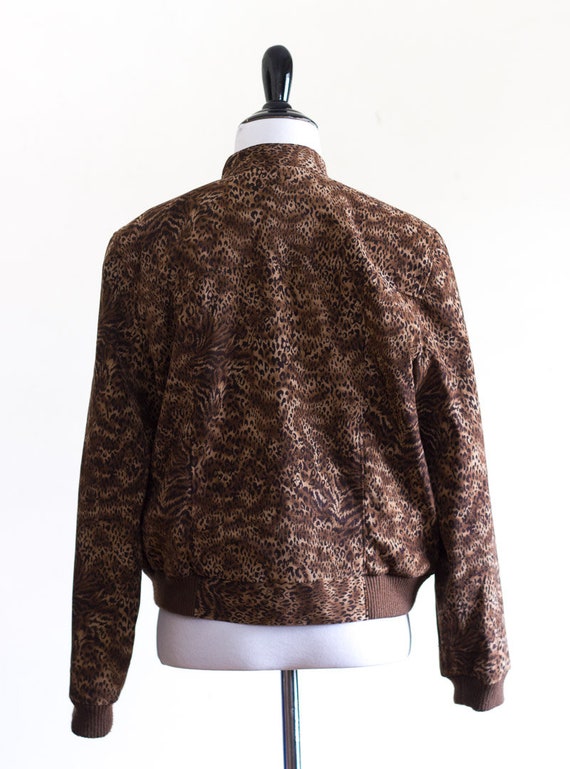 Vintage Brown Animal Print Jacket | Band Collar |… - image 6