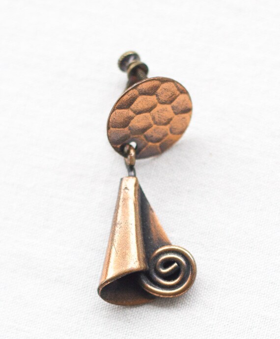 Copper dangle earrings - image 2