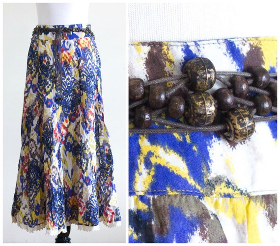 Long peasant skirt with beaded belt - Gem