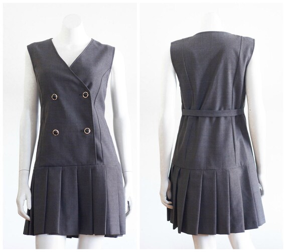 pleated jumper dress