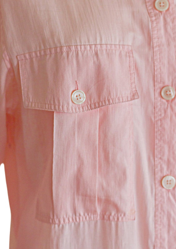 1990s pink silk blouse - image 5