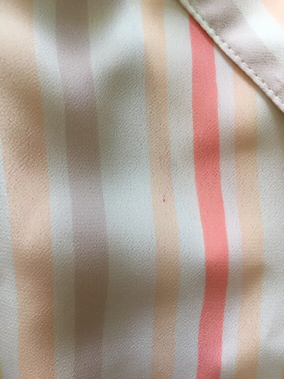 1990s peach and pink striped blouse - image 7