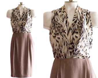 Vintage 80s/90s Animal Print Dress with Pockets