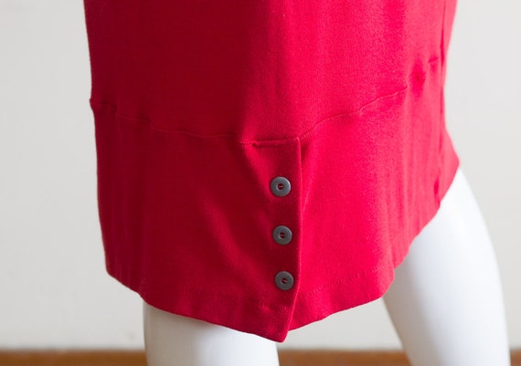 Vintage 1980s Red Knit Dress with Shoulder Pads - image 4