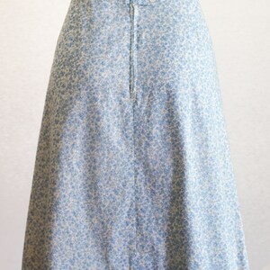 Vintage 1960s Blue Floral A-Line Skirt with Pin Tuck Detailing image 6