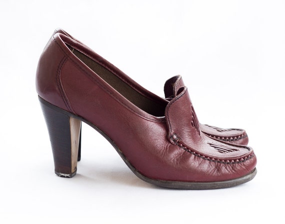 high heeled loafers