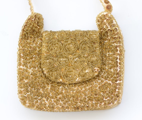 1970s Gold Beaded Bag